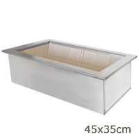 Braseiro Caixa Dupla borda Inox 304 - Padr�o 45x35cm interno - Cottage