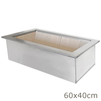 Braseiro Caixa Dupla borda Inox 304 - Padrão 60x40cm interno - Cottage