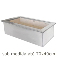 Braseiro Caixa Dupla galvanizado com borda Inox 304 - Sob medida at� 70x40cm interno - Cottage