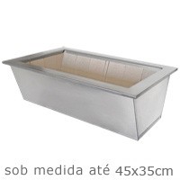 Braseiro galvanizado borda Inox 304 - Sob medida at� 45x35cm interno - Cottage