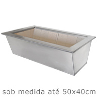Braseiro galvanizado borda Inox 304 - Sob medida at� 50x40cm interno - Cottage