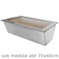 Braseiro galvanizado borda Inox 304 - Sob medida at� 70x40cm interno - Cottage