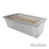 Braseiro galvanizado borda Inox 304 - Padr�o 45x35cm interno - Cottage