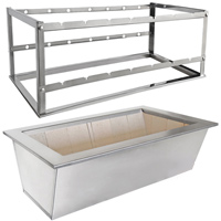 Kit braseiro com suporte de espetos Inox 304 Padr�o 75x40cm interno