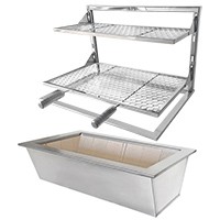 Kit braseiro com suporte L Inox 430 Moeda Padr�o 45x35cm interno