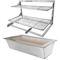 Kit braseiro com suporte L Inox 430 Moeda Padr�o 75x40cm interno