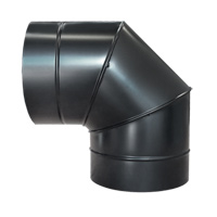 Curva de 90� galvanizada com pintura preta para Coifa D= 10" - Cottage
