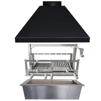 Kit churrasqueira com Coifa de 90cm + Grill elevat�rio 430 + Braseiro