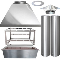 Kit churrasqueira com Coifa Inox de 75cm + Suporte + Braseiro + Chamin�