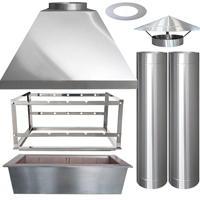 Kit churrasqueira com Coifa Inox de 80cm + Suporte + Braseiro + Chamin�