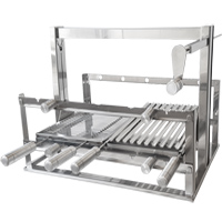 Grill Elevat�rio Inox 430 com grelha argentina e aramada - At� 60x40cm