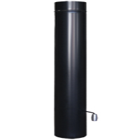 Tubo Duplo com registro galvanizado preto D= 7" 100cm - Cottage
